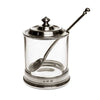 Sirmione Chutney/Pickle Pot (with spoon) - 13 cm Height - Handcrafted in Italy - Pewter & Crystal