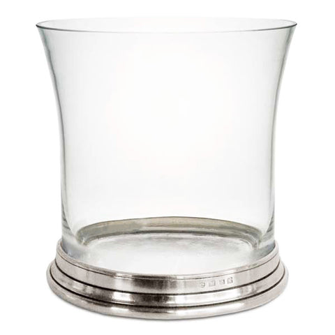 Sirmione Ice Bucket - 18.5 cm Diameter - Handcrafted in Italy - Pewter & Crystal Glass
