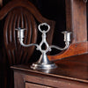 Tazio 2 Flame Candelabra - 17.5 cm Height - Handcrafted in Italy - Pewter