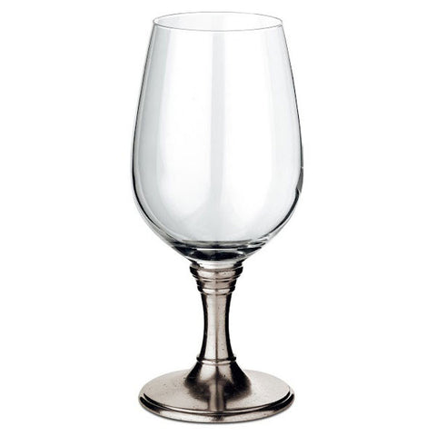 Tosca Water Glass - 55 cl - Handcrafted in Italy - Pewter & Crystal