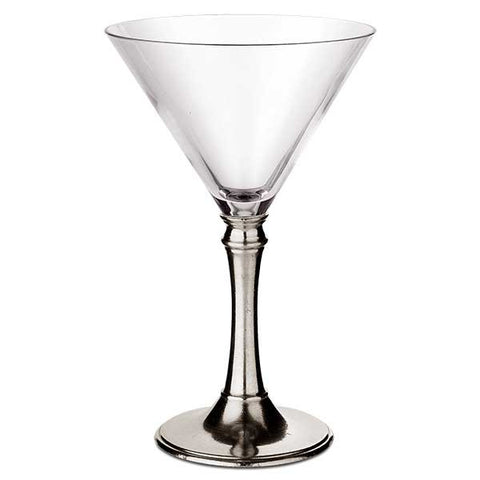 Tosca Martini Glass (Set of 2) - 21 cl - Handcrafted in Italy - Pewter & Crystal