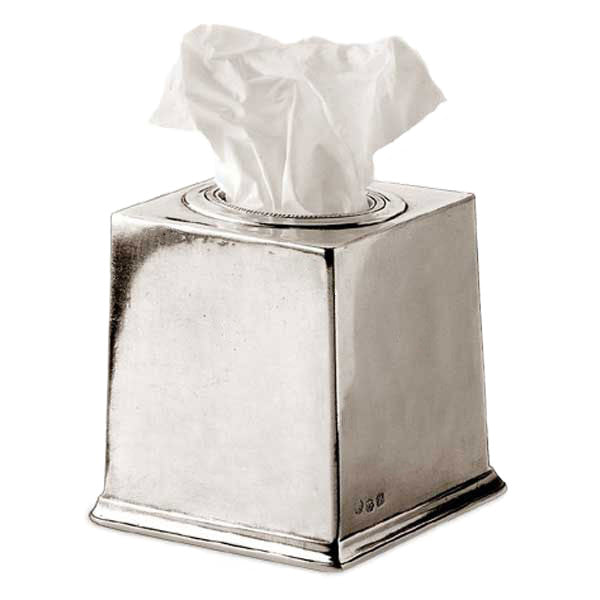 Toscana Tissue Box Cover 13.5 cm x 13.5 cm x 14 cm Handcrafted in Italy Pewter