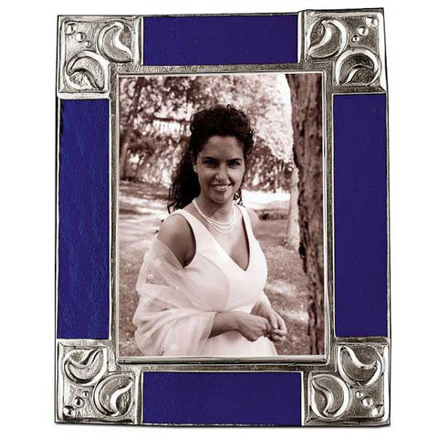 Trasparenze Frame Blue - 21 cm x 26.5 cm - Handcrafted in Italy - Pewter