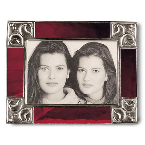 Trasparenze Frame Red - 21 cm x 26.5 cm - Handcrafted in Italy - Pewter