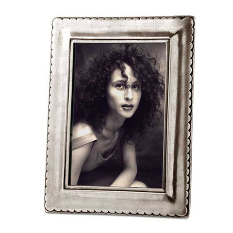 Trentino Rectangular Frame - 14 cm x 19 cm - Handcrafted in Italy - Pewter