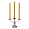 Tarquinio 3 Flame Candelabra - 21 cm Height - Handcrafted in Italy - Pewter