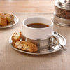 Todi Cappuccino Cup & Saucer - 20 cl - Handcrafted in Italy - Pewter & Ceramic