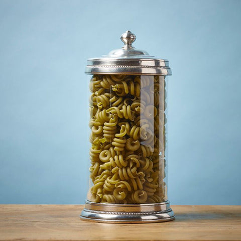 Toscana Storage Canister - 1.5 L - Handcrafted in Italy - Pewter & Glass