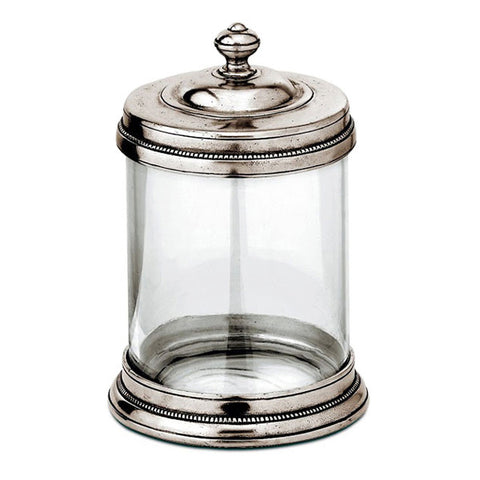 Toscana Storage Canister - 1 L - Handcrafted in Italy - Pewter & Glass