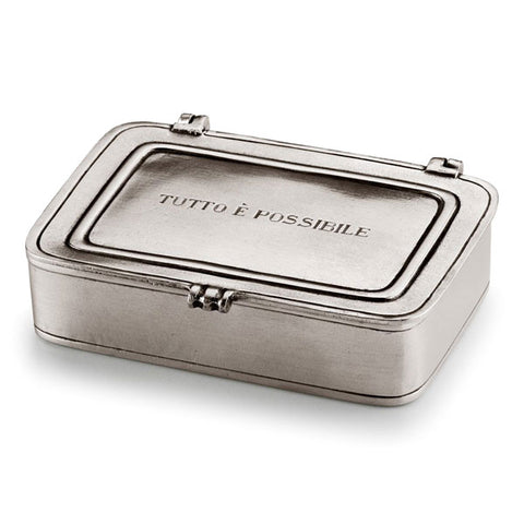 Tutto è Possibile Lidded Box - 11.5 cm x 8 cm  - Handcrafted in Italy - Pewter
