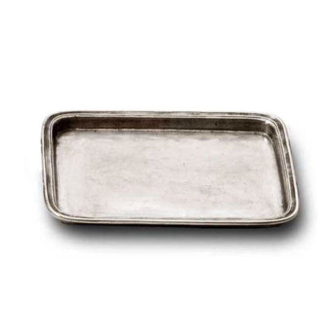Umbria Rectangular Tray - 20 cm x 16 cm - Handcrafted in Italy - Pewter