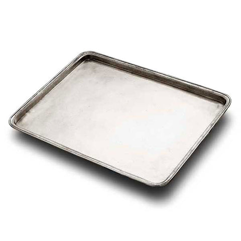 Umbria Rectangular Tray - 45 cm x 36 cm - Handcrafted in Italy - Pewter