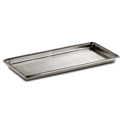 Umbria Rectangular Tray - 29 cm x 13.5 cm - Handcrafted in Italy - Pewter