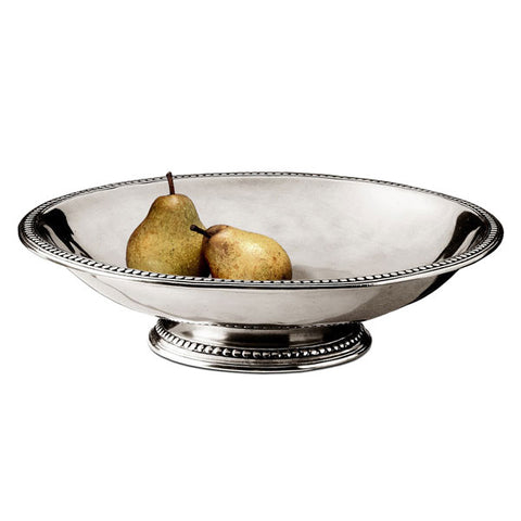 Veneto Footed Bowl - 37.5 cm Diameter - Handcrafted in Italy - Pewter