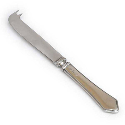 Violetta Fork-Tipped Cheese Knife - 23 cm Length - Handcrafted in Italy - Pewter & Stainless Steel