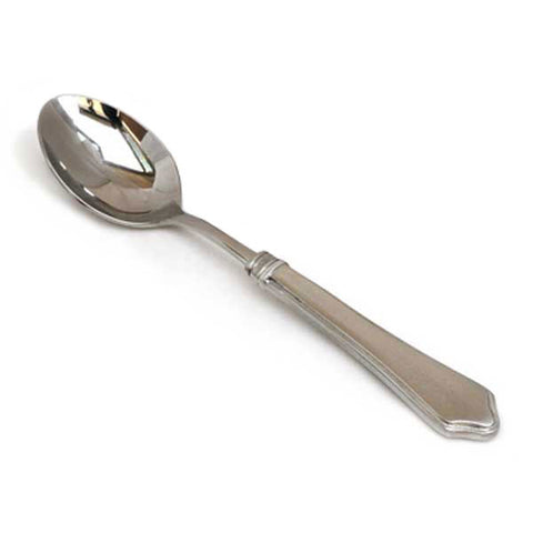 Violetta Tea Spoon Set (Set of 6) - 15 cm Length - Handcrafted in Italy - Pewter & Stainless Steel