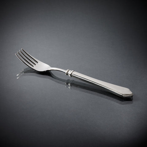 Violetta Salad Fork Set (Set of 6) - 19 cm Length - Handcrafted in Italy - Pewter & Stainless Steel