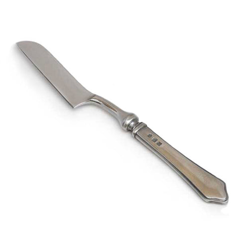 Violetta Soft Cheese Knife - 25 cm Length - Handcrafted in Italy - Pewter & Stainless Steel