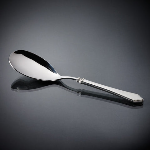 Violetta Wide Serving Spoon - 28 cm Length - Handcrafted in Italy - Pewter & Stainless Steel