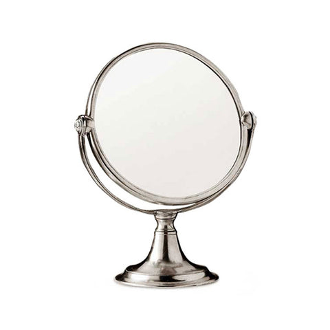 Vanita Vanity Mirror - 31 cm Height - Handcrafted in Italy - Pewter & Glass