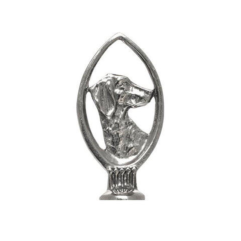 Art Nouveau-Style Dog Statuette Bell - 9.5 cm Height - Handcrafted in Italy - Pewter/Britannia Metal