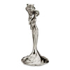 Art Nouveau-Style Donna Candlestick - Maiden (right) - 30.5 cm Height - Handcrafted in Italy - Pewter/Britannia Metal
