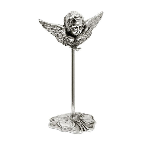 Art Nouveau-Style Putto Cherub Pocket Watch Stand - 10 cm - Handcrafted in Italy - Britannia Metal/Pewter