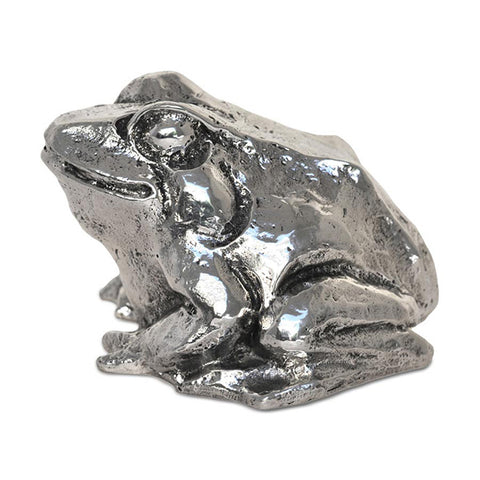 Art Nouveau-Style Rana Sculpture - Frog - 6.5 cm x 9.5 cm - Handcrafted in Italy - Pewter/Britannia Metal