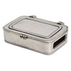 Laurus Lidded Match Box with striker- 9.5 cm x 6.5 cm - Handcrafted in Italy - Pewter