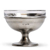 Osteria Footed Ice Cream Cup (and glass insert) - 12 cm Diameter - Handcrafted in Italy - Pewter & Glass