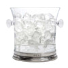 Sirmione Ice Bucket with handles - 18.5 cm Diameter - Handcrafted in Italy - Pewter & Crystal Glass