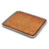 Umbria Rectangular Tray with chopping board - 24 cm x 19.5 cm - Handcrafted in Italy - Pewter & Wood